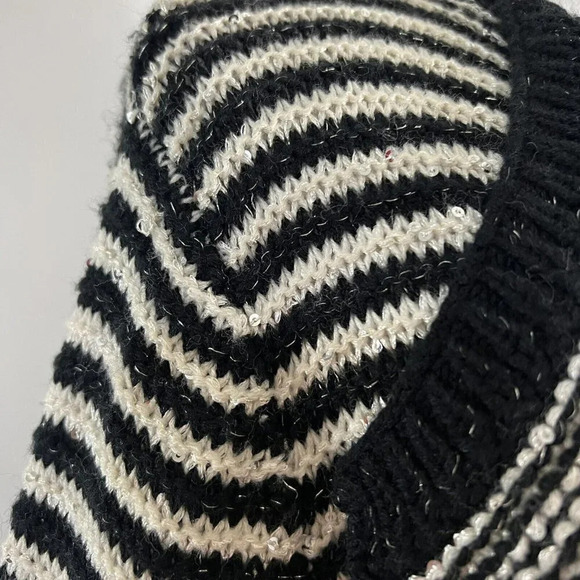 Another Story NYC Studio Shrug Cardigan Sweater Large Black and White Sequin - Picture 7 of 9